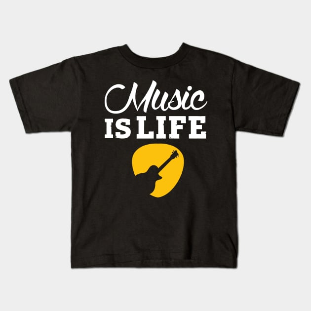 Music is LIFE Kids T-Shirt by nektarinchen